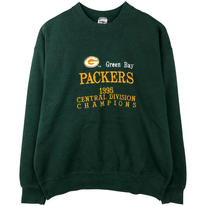 90'S Fruit of the Loom Green Bay Packers Logo Sweatshirt, Made in USA, Men's XL, Vintage cotton Green type dark green Vintage Second Hand