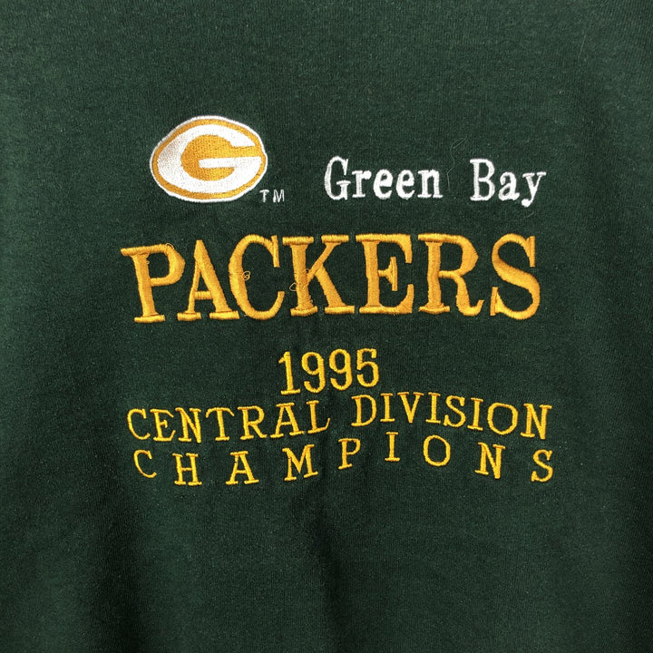 90'S Fruit of the Loom Green Bay Packers Logo Sweatshirt, Made in USA, Men's XL, Vintage cotton Green type dark green Vintage Second Hand