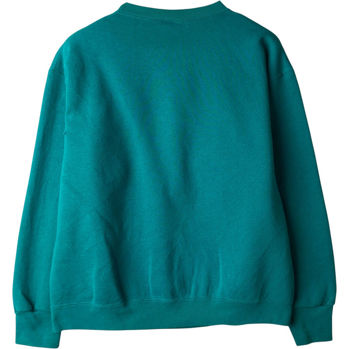 Vintage 90'S NUTMEG MILLS printed sweatshirt, made in the USA, size L, men's polyester Emerald green Vintage Second Hand
