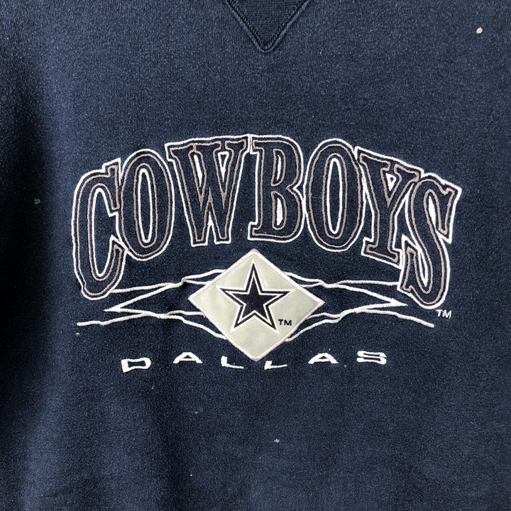 Vintage '90'S Logo Seven NFL Dallas Cowboys Print Sweatshirt, Men's Size Large cotton navy blue type Vintage Second Hand