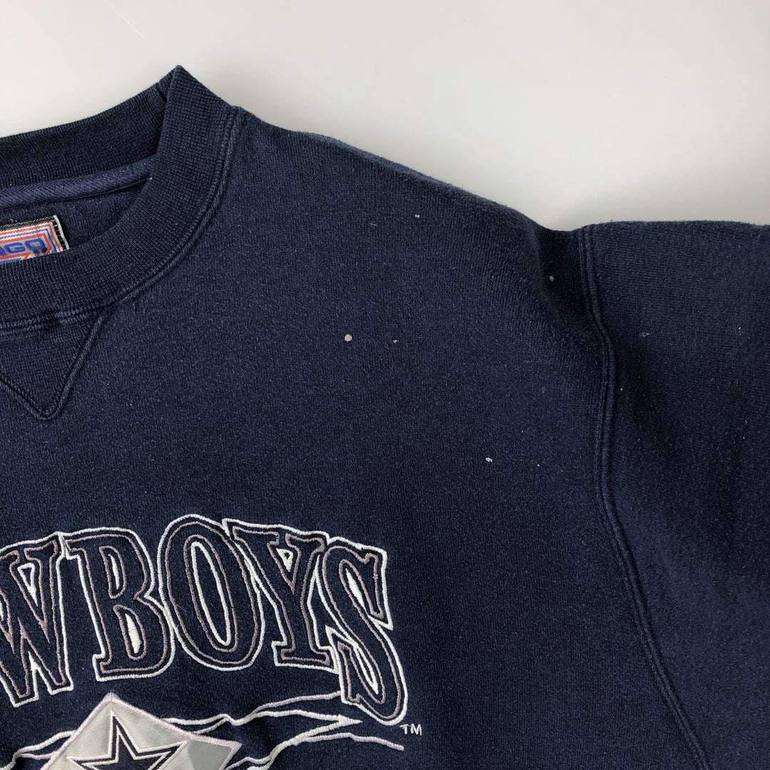 Vintage '90'S Logo Seven NFL Dallas Cowboys Print Sweatshirt, Men's Size Large cotton navy blue type Vintage Second Hand