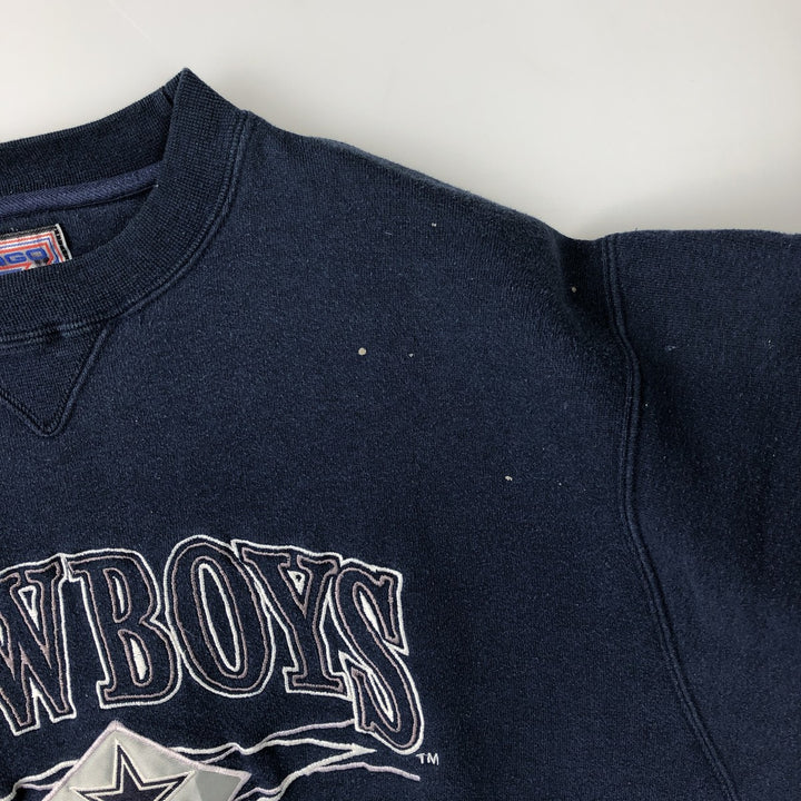 Vintage '90'S Logo Seven NFL Dallas Cowboys Print Sweatshirt, Men's Size Large cotton navy blue type Vintage Second Hand