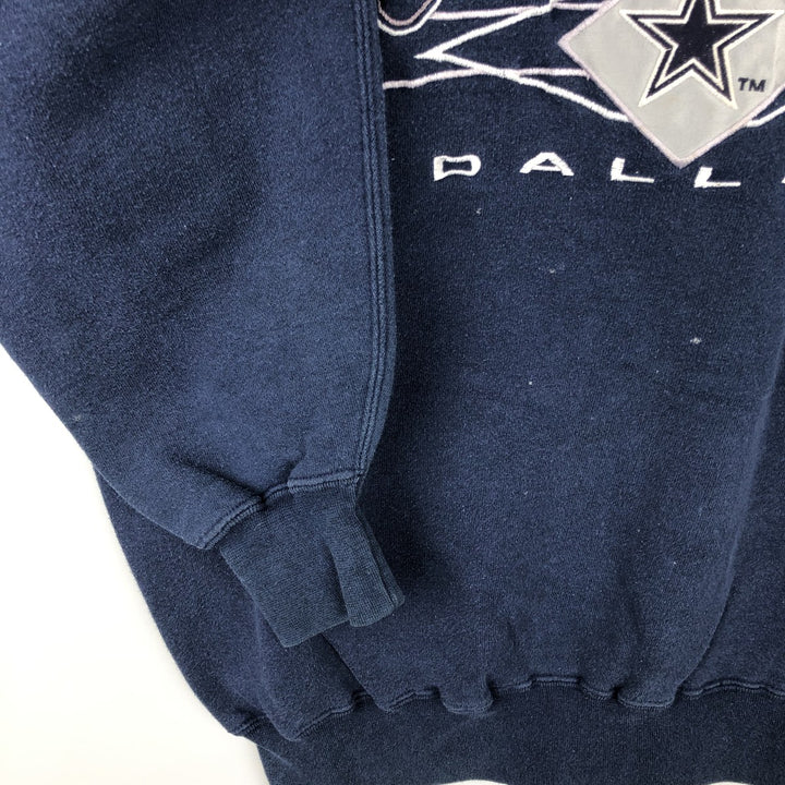 Vintage '90'S Logo Seven NFL Dallas Cowboys Print Sweatshirt, Men's Size Large cotton navy blue type Vintage Second Hand