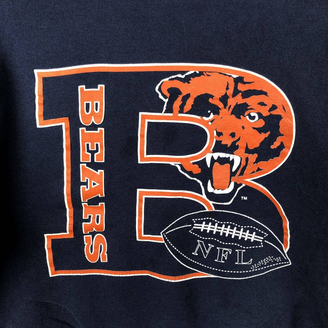 Vintage 90'S Hanes NFL Chicago Bears print sweatshirt, size XL, men's cotton navy blue type Vintage Second Hand