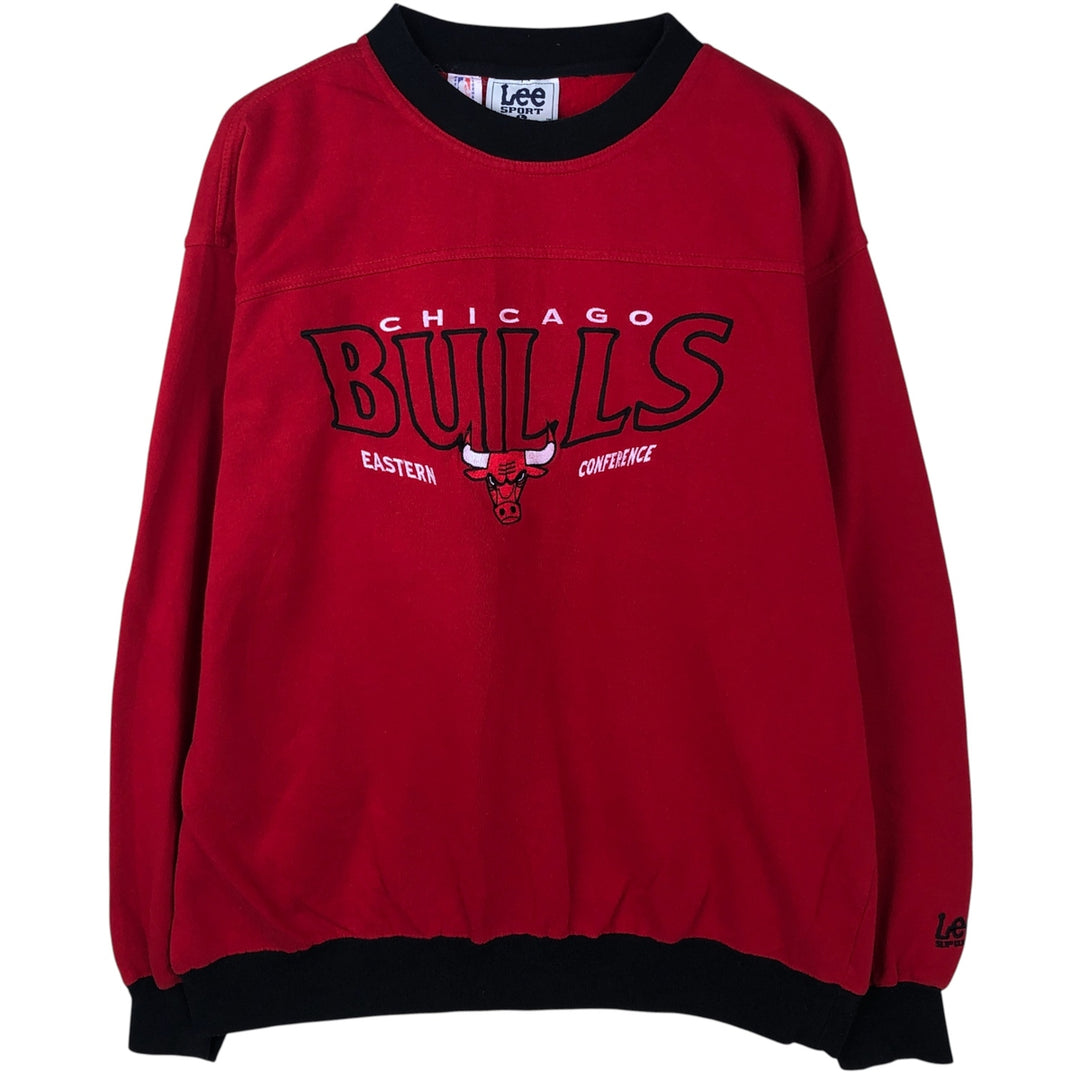 Vintage 90'S Lee NBA Chicago Bulls print sweatshirt, size L, men's polyester red type Vintage Second Hand