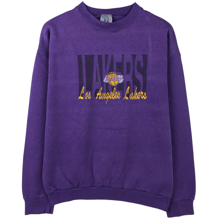 Vintage 90'S LOGO 7. INC. Los Angeles Lakers sweatshirt, Made in USA, Men's Size L cotton purple type Vintage Second Hand