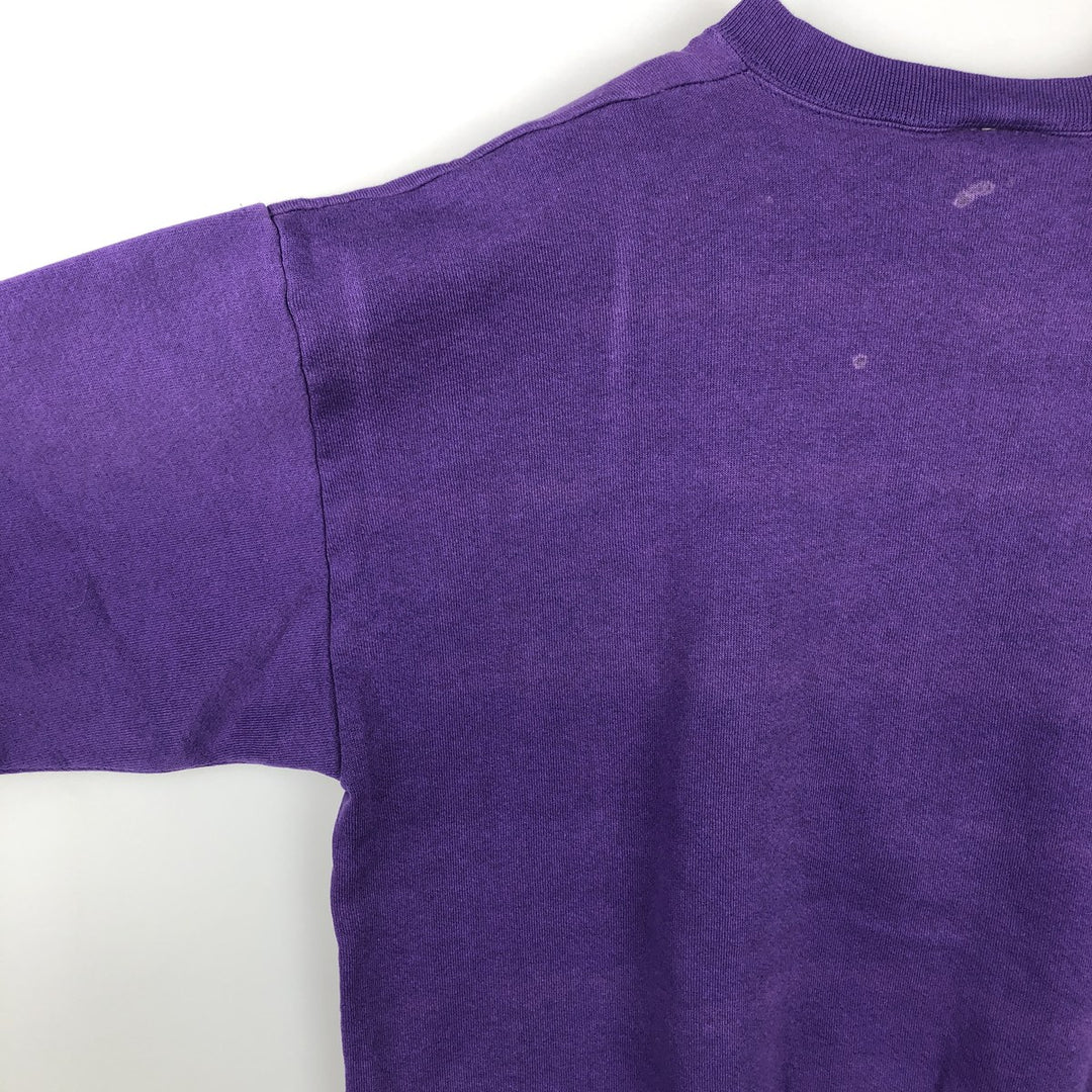 Vintage 90'S LOGO 7. INC. Los Angeles Lakers sweatshirt, Made in USA, Men's Size L cotton purple type Vintage Second Hand