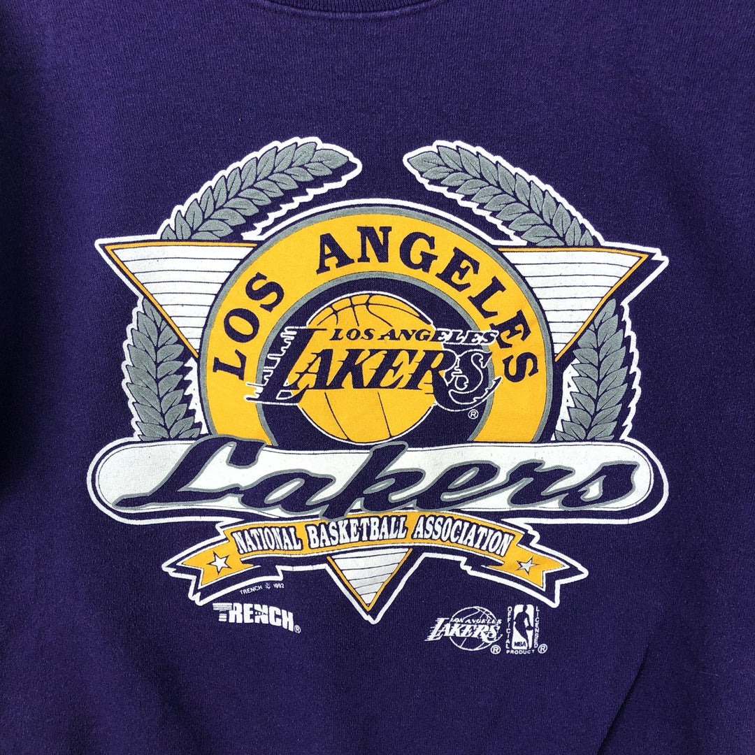 Vintage 90'S Los Angeles Lakers TRENCH sweatshirt, made in the USA, size M, men's polyester purple type Vintage Second Hand