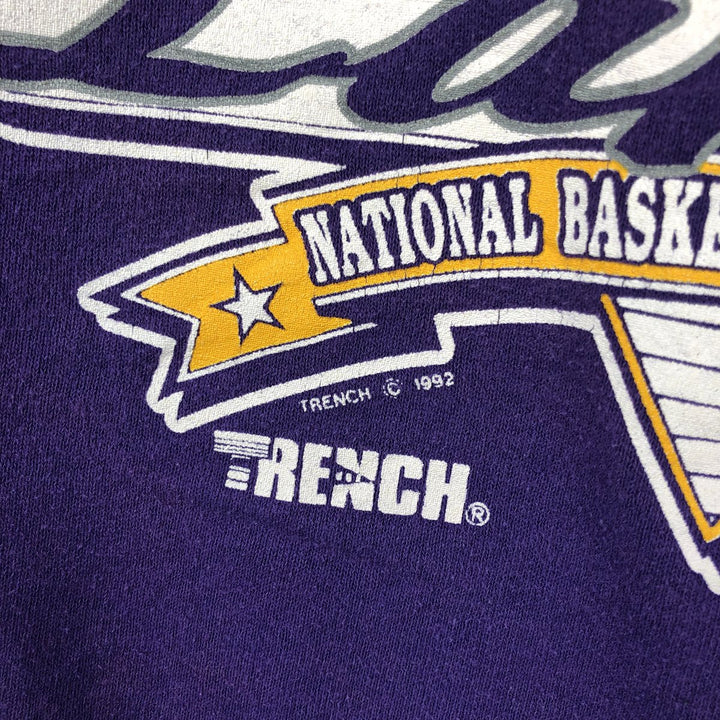 Vintage 90'S Los Angeles Lakers TRENCH sweatshirt, made in the USA, size M, men's polyester purple type Vintage Second Hand
