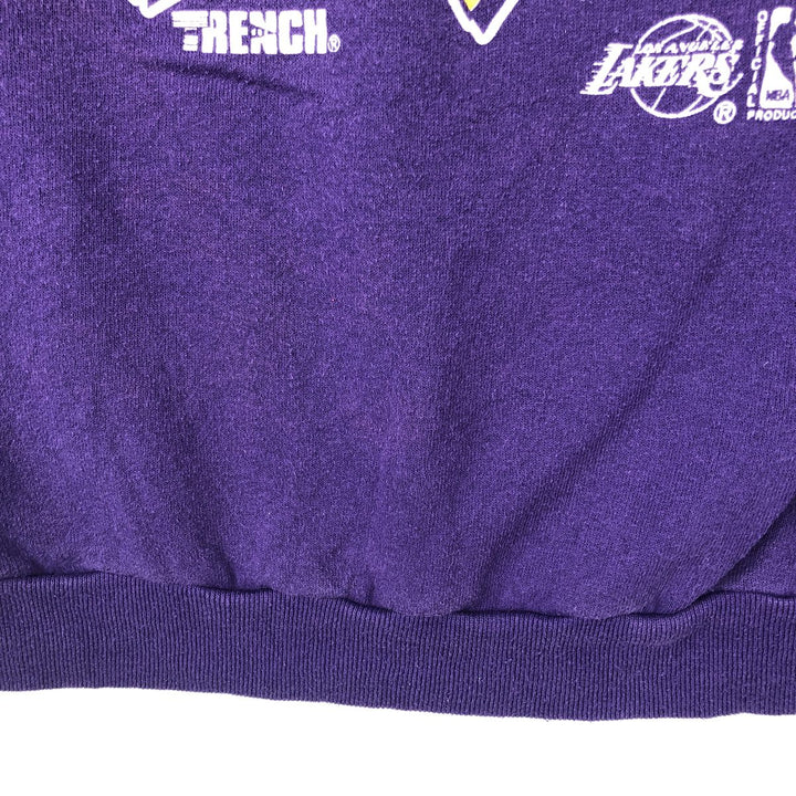 Vintage 90'S Los Angeles Lakers TRENCH sweatshirt, made in the USA, size M, men's polyester purple type Vintage Second Hand