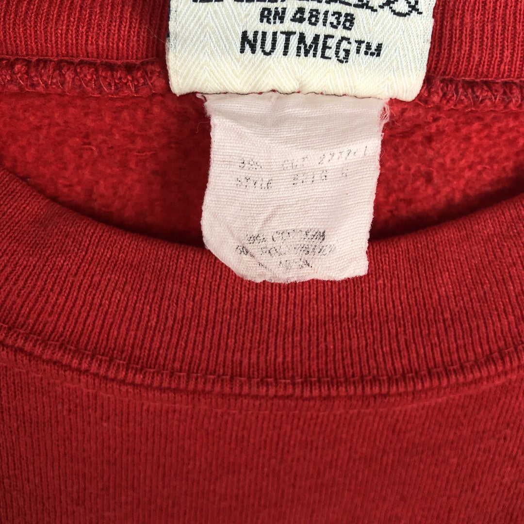 Vintage 1990'S NBA Chicago Bulls Nutmeg Print Sweatshirt, Made in USA, Men's Size Medium cotton red type Vintage Second Hand