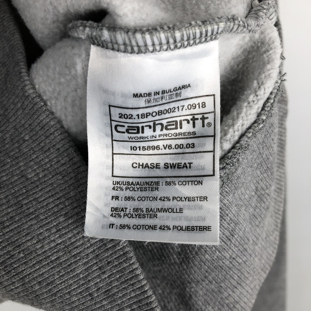 Carhartt One Point Logo Sweatshirt, Men's M Size cotton gray type Vintage Second Hand