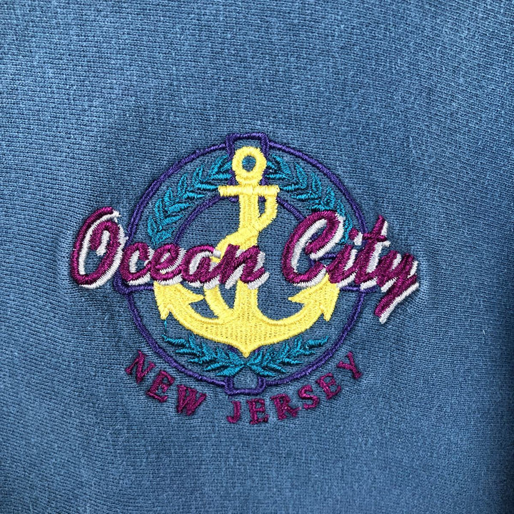 Vintage 90'S Champion Reverse Weave sweatshirt with embroidered tag, made in the USA, size L. cotton blue type Vintage Second Hand
