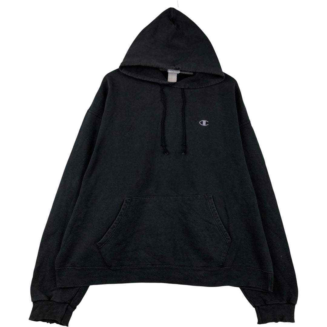 2000'S Champion Authentic Athletic Apparel Pullover Hoodie, Men's XL cotton black type Vintage Second Hand