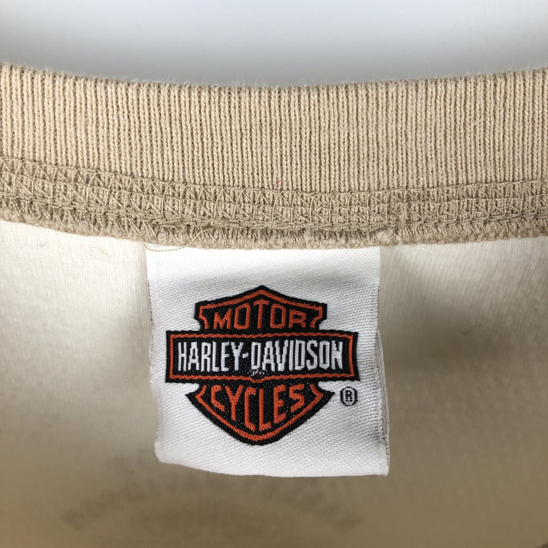 00'S Harley-Davidson Long Sleeve T-Shirt Made in USA Men's XL cotton white type Vintage Second Hand