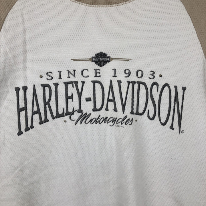 00'S Harley-Davidson Long Sleeve T-Shirt Made in USA Men's XL cotton white type Vintage Second Hand