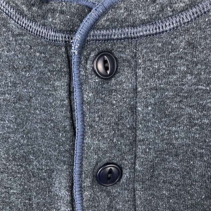 90s-00'S LLBean Henley Neck Long Sleeve T-Shirt, Made in Canada, Men's Size XL cotton navy blue type Vintage Second Hand