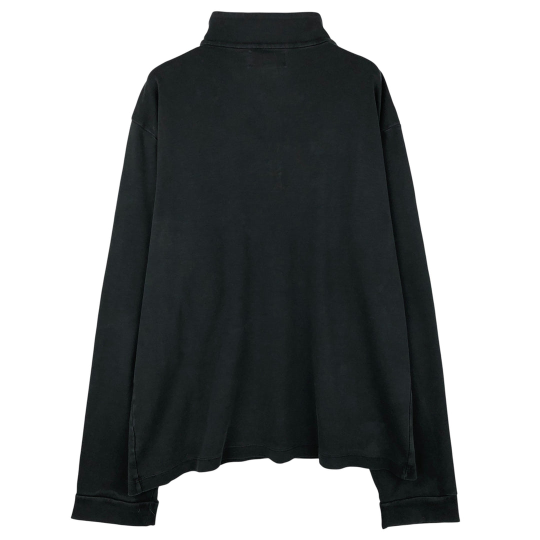 Ralph Lauren POLO by Ralph Lauren Half-Zip Long T-Shirt, Men's XXL Pima Cotton black type Vintage Second Hand
