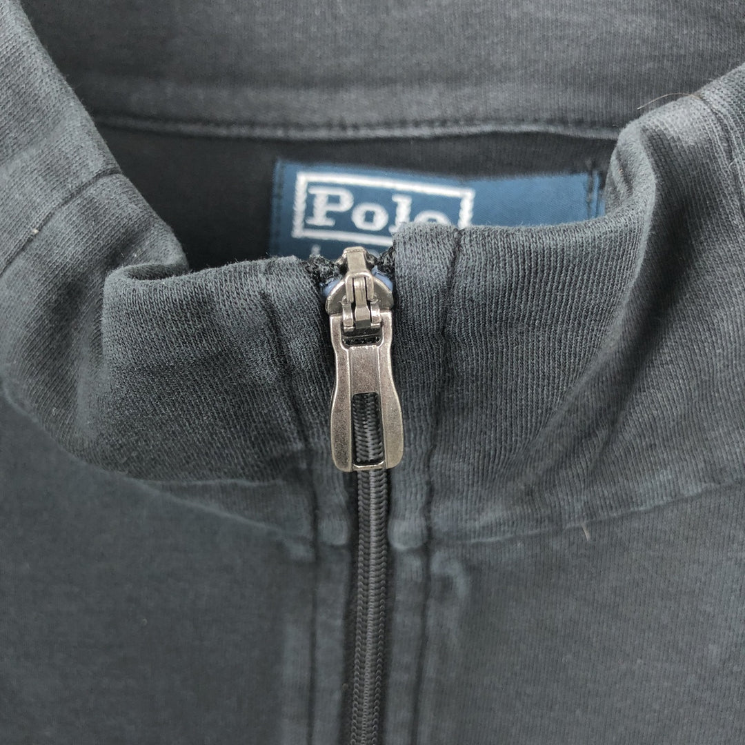 Ralph Lauren POLO by Ralph Lauren Half-Zip Long T-Shirt, Men's XXL Pima Cotton black type Vintage Second Hand