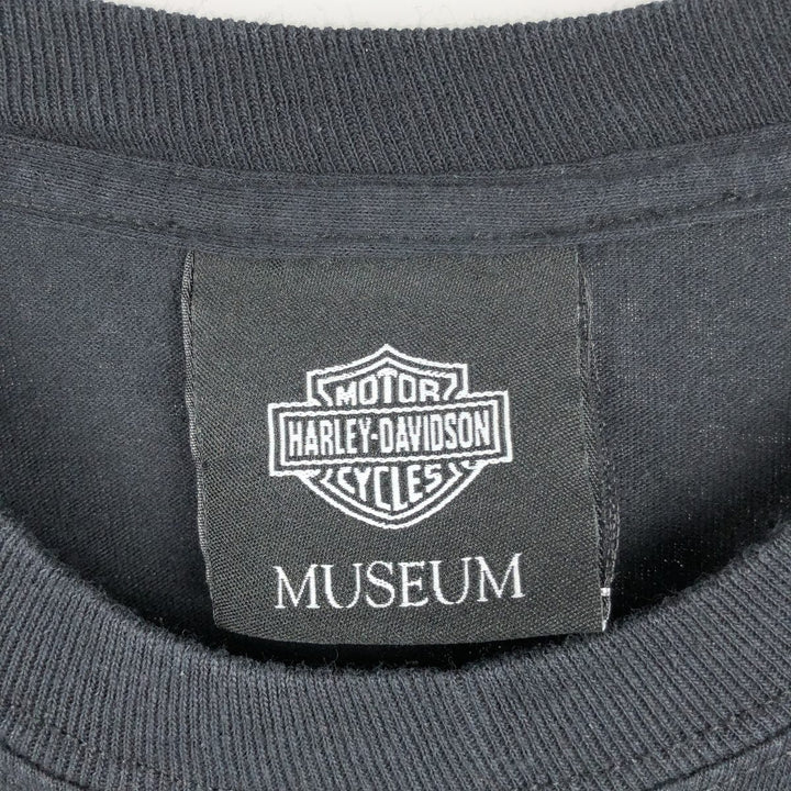 Harley-Davidson HARLEY-DAVIDSON MUSEUM Motorcycle Long Sleeve T-Shirt, Men's XXL cotton black type Vintage Second Hand