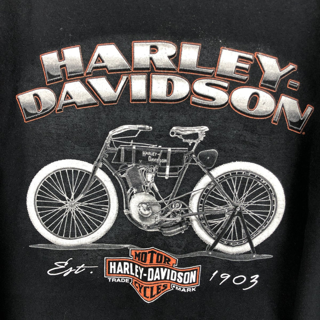 Harley-Davidson HARLEY-DAVIDSON MUSEUM Motorcycle Long Sleeve T-Shirt, Men's XXL cotton black type Vintage Second Hand