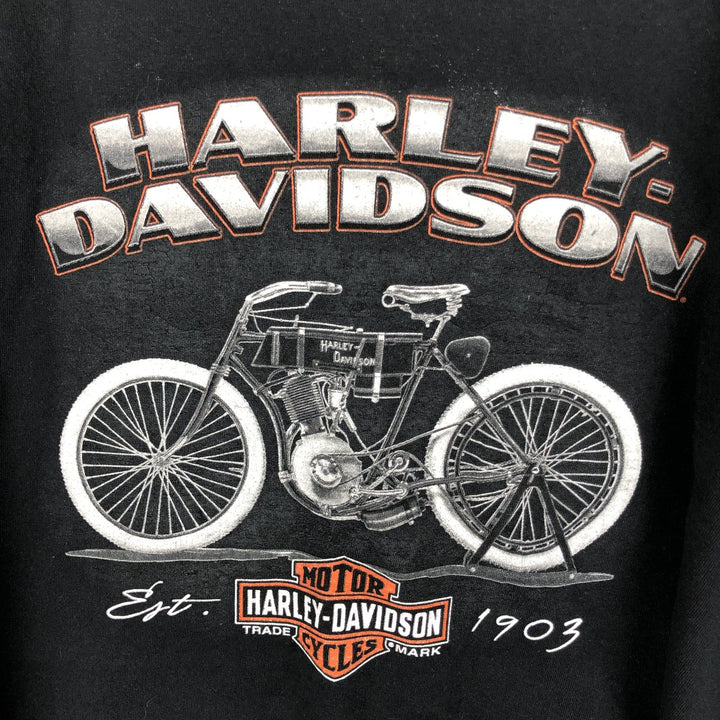 Harley-Davidson HARLEY-DAVIDSON MUSEUM Motorcycle Long Sleeve T-Shirt, Men's XXL cotton black type Vintage Second Hand
