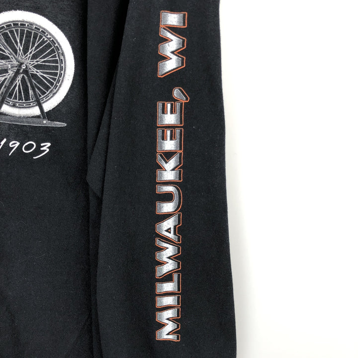 Harley-Davidson HARLEY-DAVIDSON MUSEUM Motorcycle Long Sleeve T-Shirt, Men's XXL cotton black type Vintage Second Hand