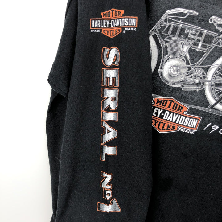 Harley-Davidson HARLEY-DAVIDSON MUSEUM Motorcycle Long Sleeve T-Shirt, Men's XXL cotton black type Vintage Second Hand