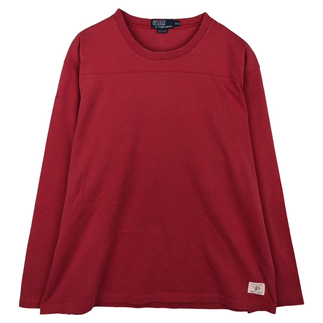 Ralph Lauren POLO by Ralph Lauren long-sleeved T-shirt, men's size XXL cotton red type Vintage Second Hand