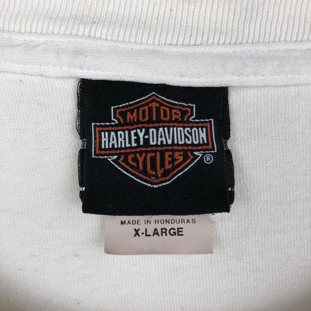 Harley-Davidson Eagle Pattern Motorcycle Long Sleeve T-Shirt, Men's Size XL cotton white type Vintage Second Hand