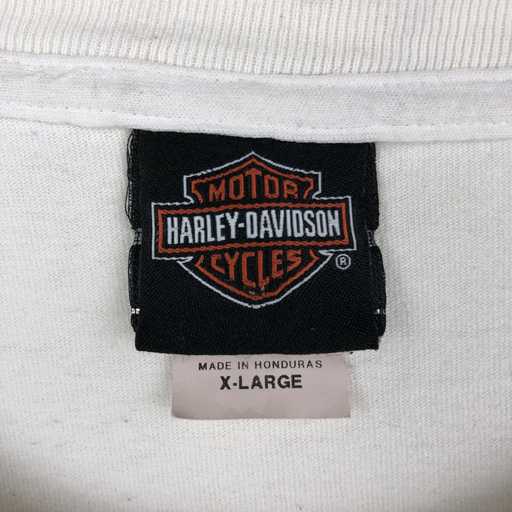 Harley-Davidson Eagle Pattern Motorcycle Long Sleeve T-Shirt, Men's Size XL cotton white type Vintage Second Hand