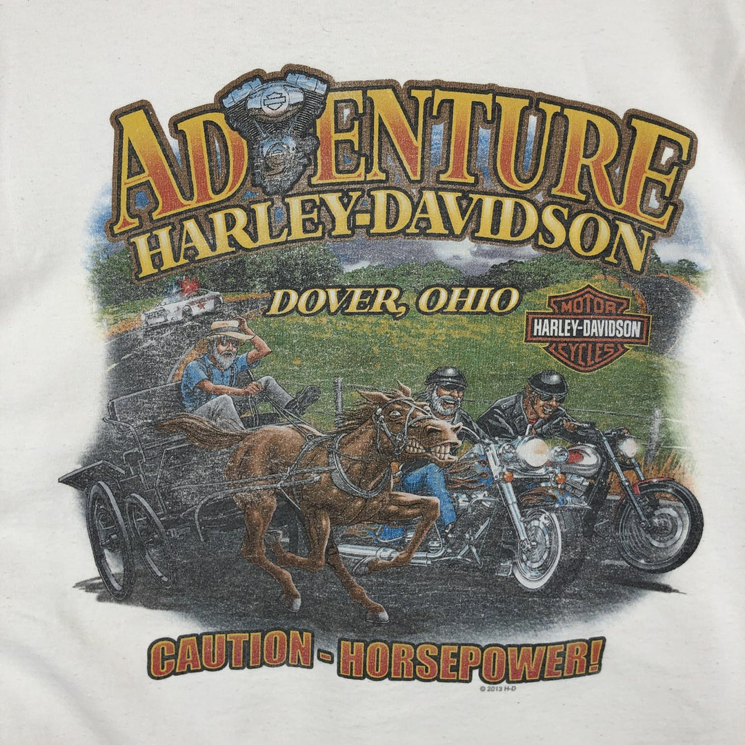 Harley-Davidson Eagle Pattern Motorcycle Long Sleeve T-Shirt, Men's Size XL cotton white type Vintage Second Hand