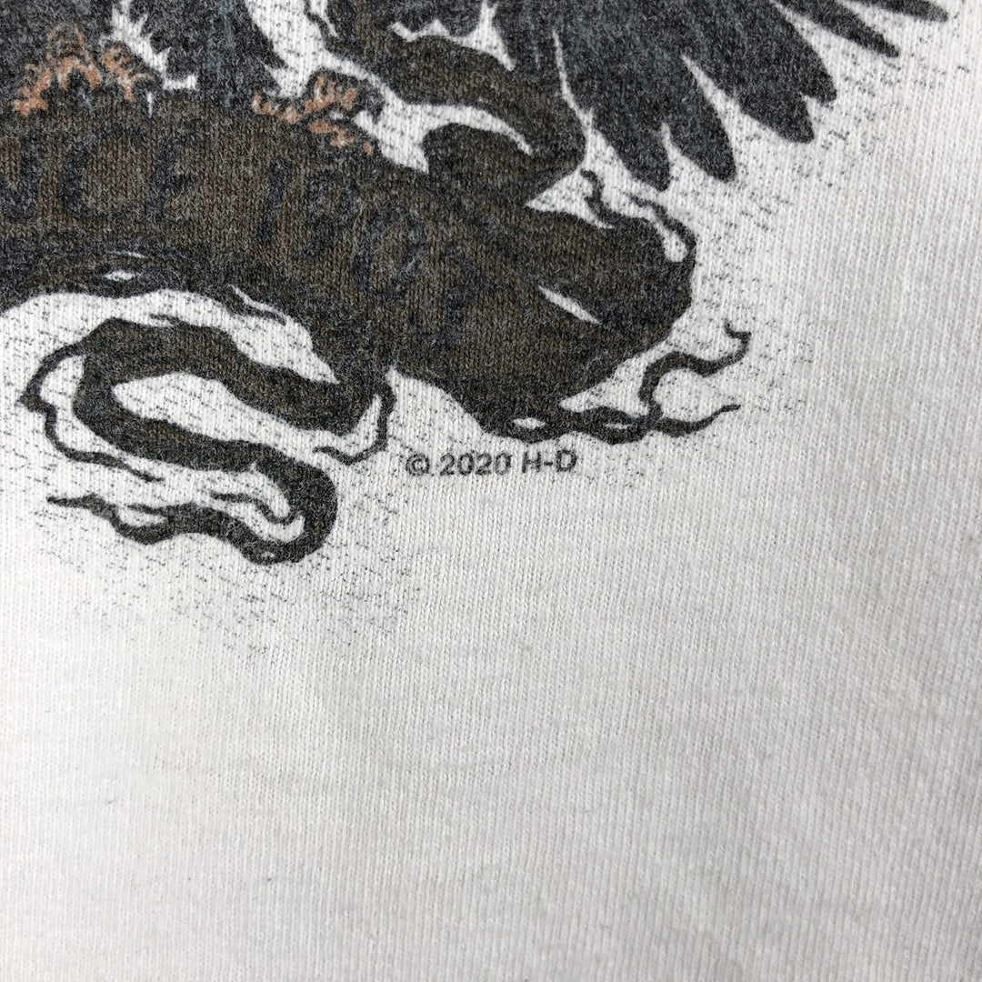 Harley-Davidson Eagle Pattern Motorcycle Long Sleeve T-Shirt, Men's Size XL cotton white type Vintage Second Hand