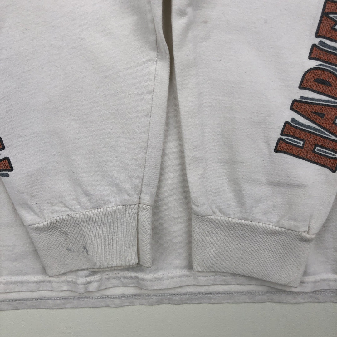 Harley-Davidson Eagle Pattern Motorcycle Long Sleeve T-Shirt, Men's Size XL cotton white type Vintage Second Hand