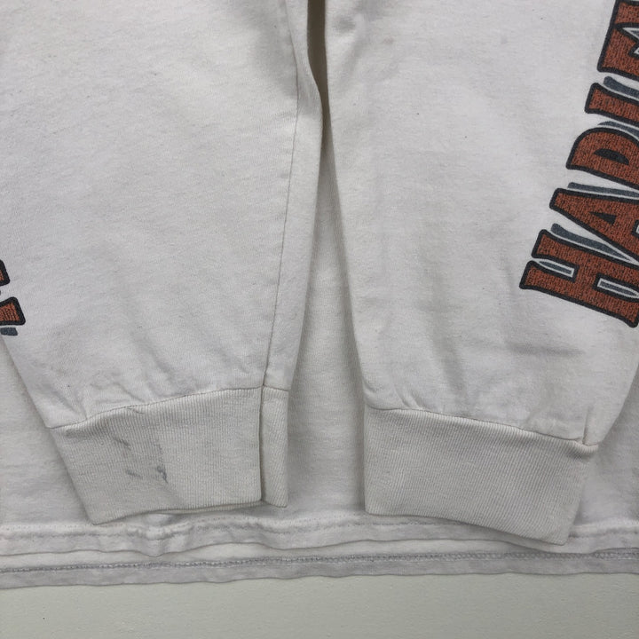 Harley-Davidson Eagle Pattern Motorcycle Long Sleeve T-Shirt, Men's Size XL cotton white type Vintage Second Hand