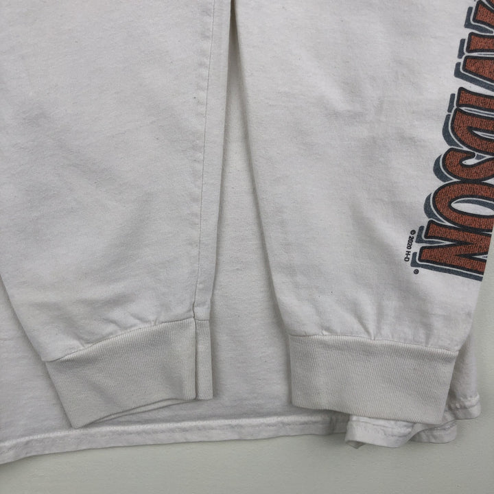 Harley-Davidson Eagle Pattern Motorcycle Long Sleeve T-Shirt, Men's Size XL cotton white type Vintage Second Hand