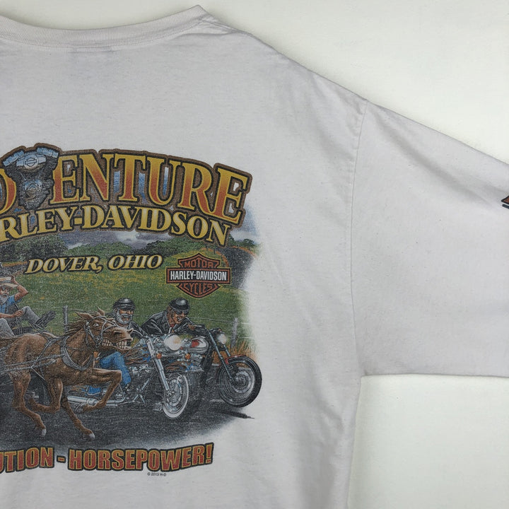 Harley-Davidson Eagle Pattern Motorcycle Long Sleeve T-Shirt, Men's Size XL cotton white type Vintage Second Hand