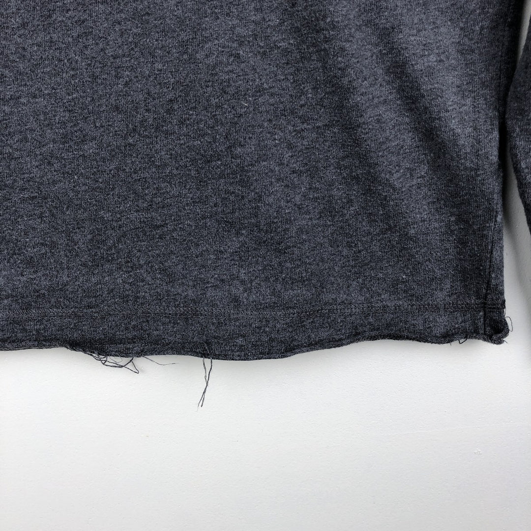Harley-Davidson Skull Pattern Henley Neck Motorcycle Long-Sleeve T-Shirt (Men's Size L) unclear gray type Vintage Second Hand