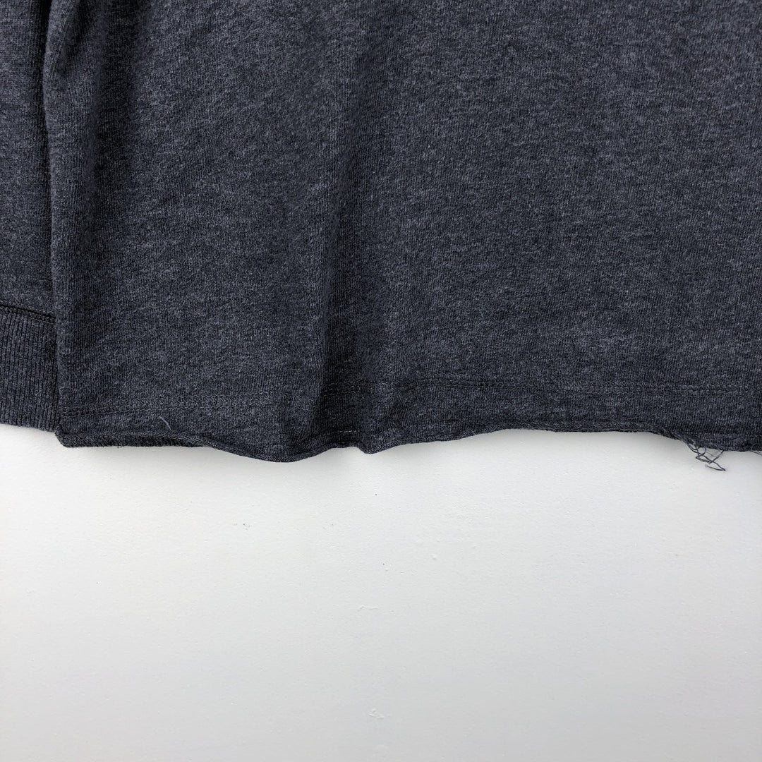 Harley-Davidson Skull Pattern Henley Neck Motorcycle Long-Sleeve T-Shirt (Men's Size L) unclear gray type Vintage Second Hand