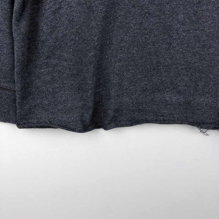 Harley-Davidson Skull Pattern Henley Neck Motorcycle Long-Sleeve T-Shirt (Men's Size L) unclear gray type Vintage Second Hand