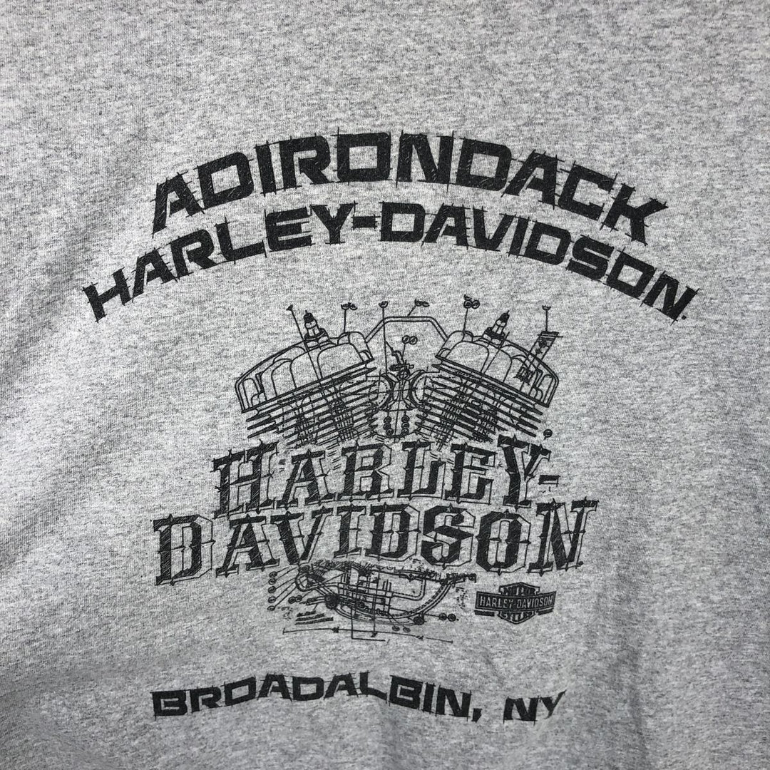 Harley-Davidson Fire Pattern Motorcycle Long Sleeve T-Shirt, Men's Size L unclear gray type Vintage Second Hand