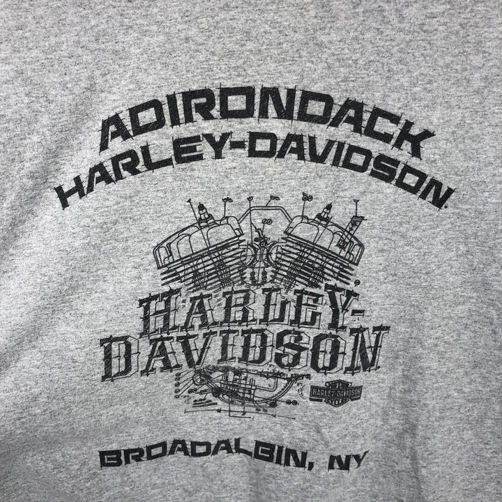 Harley-Davidson Fire Pattern Motorcycle Long Sleeve T-Shirt, Men's Size L unclear gray type Vintage Second Hand