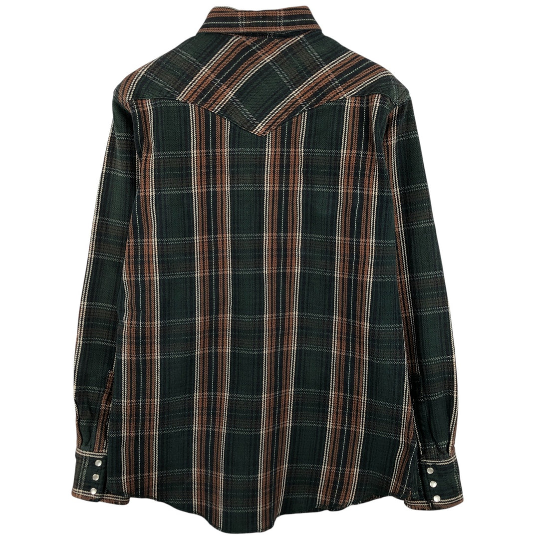 Wrangler Long Sleeve Western Heavy Flannel Check Shirt, Men's Size L unclear brown type Vintage Second Hand