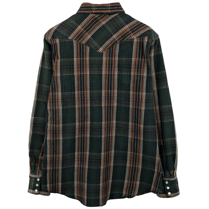 Wrangler Long Sleeve Western Heavy Flannel Check Shirt, Men's Size L unclear brown type Vintage Second Hand