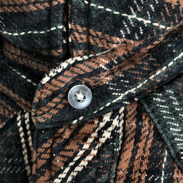 Wrangler Long Sleeve Western Heavy Flannel Check Shirt, Men's Size L unclear brown type Vintage Second Hand