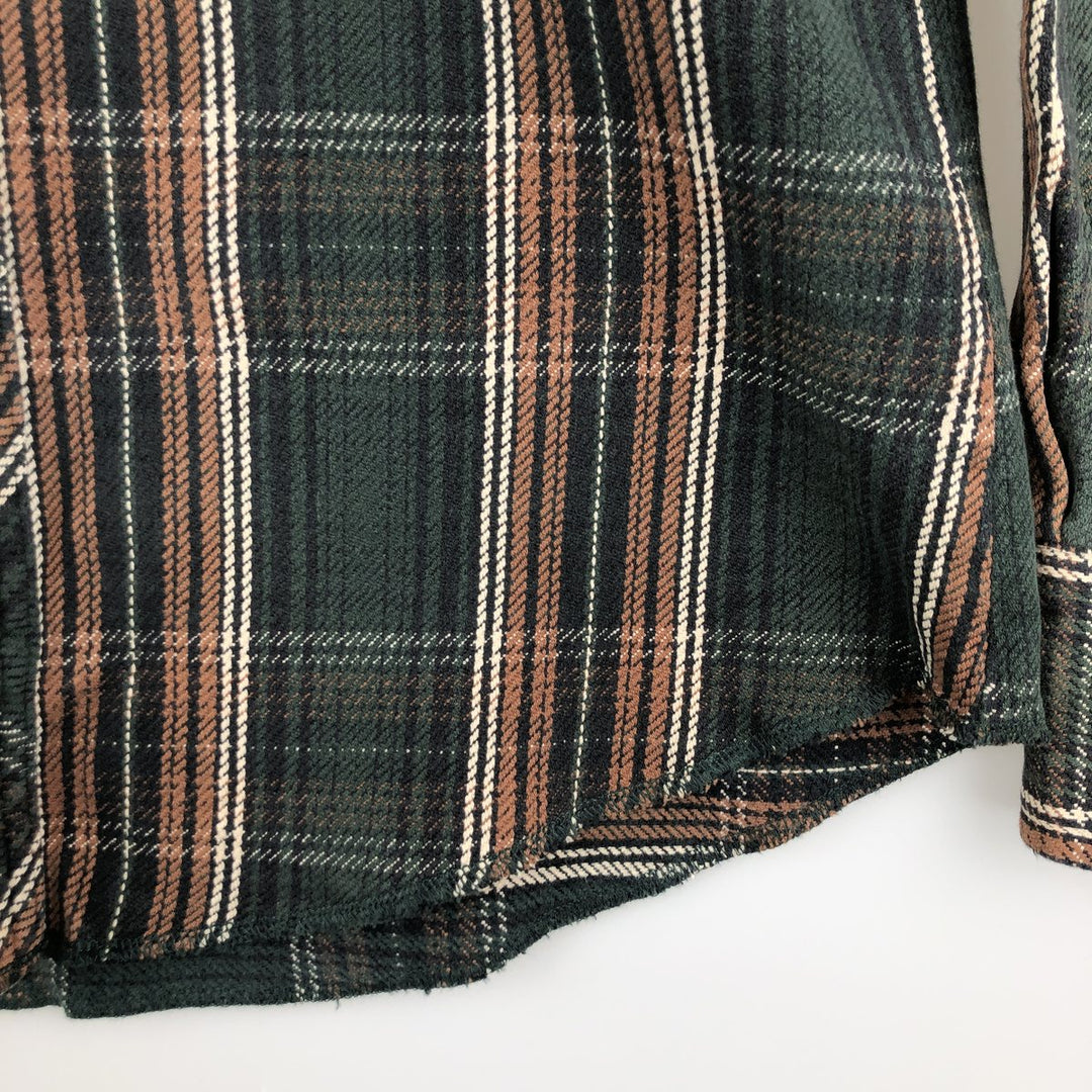 Wrangler Long Sleeve Western Heavy Flannel Check Shirt, Men's Size L unclear brown type Vintage Second Hand