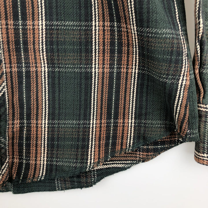 Wrangler Long Sleeve Western Heavy Flannel Check Shirt, Men's Size L unclear brown type Vintage Second Hand