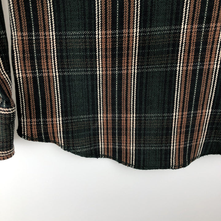 Wrangler Long Sleeve Western Heavy Flannel Check Shirt, Men's Size L unclear brown type Vintage Second Hand