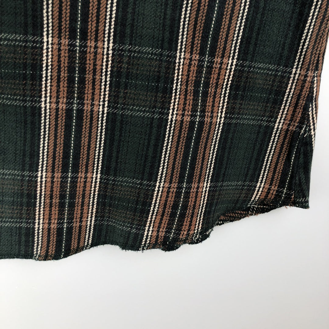 Wrangler Long Sleeve Western Heavy Flannel Check Shirt, Men's Size L unclear brown type Vintage Second Hand