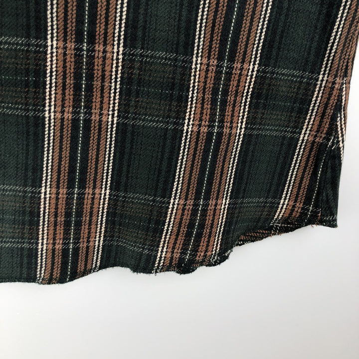 Wrangler Long Sleeve Western Heavy Flannel Check Shirt, Men's Size L unclear brown type Vintage Second Hand
